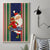 Custom Kiribati Christmas Canvas Wall Art Santa With Gift Bag Behind Ribbons Seamless Blue Maori LT03 - Polynesian Pride