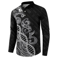 Samoan Traditional Tattoo 685 Button Sweatshirt Tribal Tatau DNA Black Color LT03 - Polynesian Pride