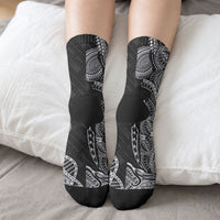 Samoan Traditional Tattoo 685 Crew Socks Tribal Tatau DNA Black Color LT03 - Polynesian Pride
