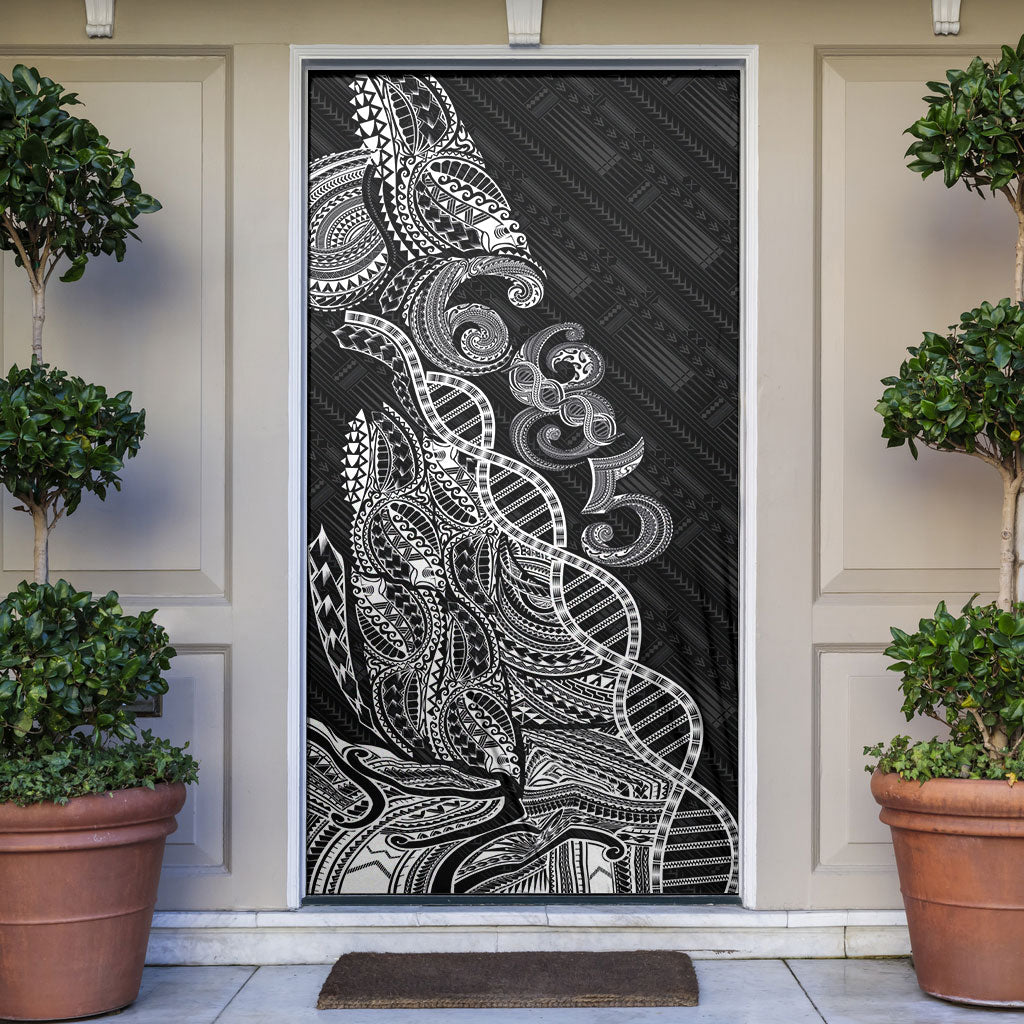 Samoan Traditional Tattoo 685 Door Cover Tribal Tatau DNA Black Color LT03 Black - Polynesian Pride