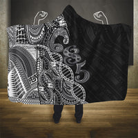 Samoan Traditional Tattoo 685 Hooded Blanket Tribal Tatau DNA Black Color LT03 - Polynesian Pride