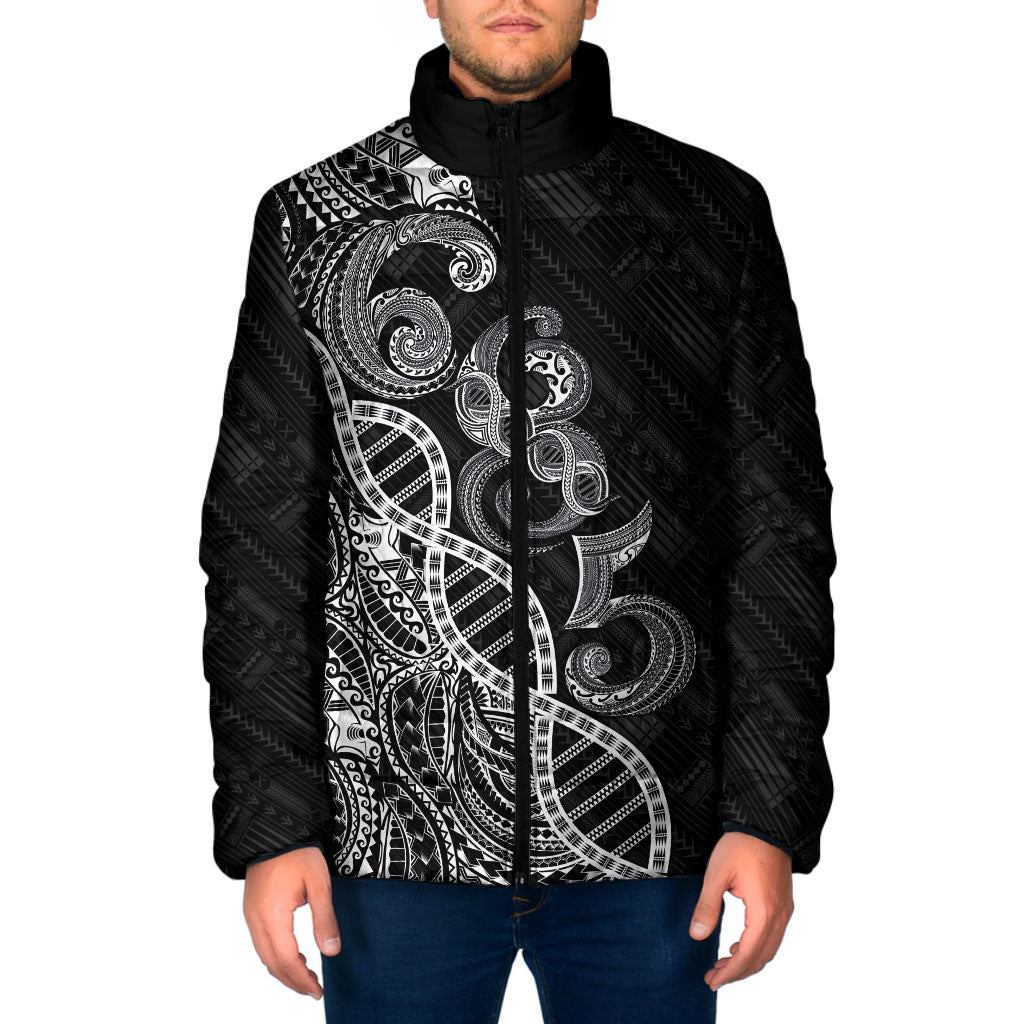 Samoan Traditional Tattoo 685 Padded Jacket Tribal Tatau DNA Black Color LT03 Men Black - Polynesian Pride