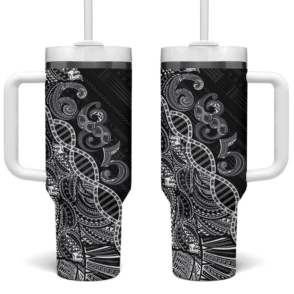 Samoan Traditional Tattoo 685 Tumbler With Handle Tribal Tatau DNA Black Color LT03 One Size: 40 oz Black - Polynesian Pride