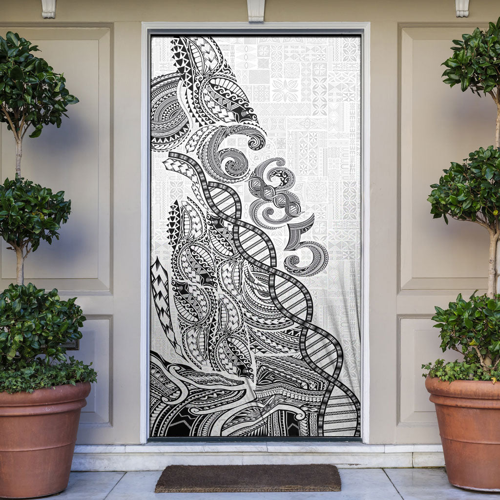Samoan Traditional Tattoo 685 Door Cover Tribal Tatau DNA White Color LT03 White - Polynesian Pride
