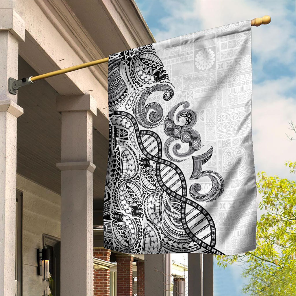 Samoan Traditional Tattoo 685 Garden Flag Tribal Tatau DNA White Color LT03 House Flag White - Polynesian Pride