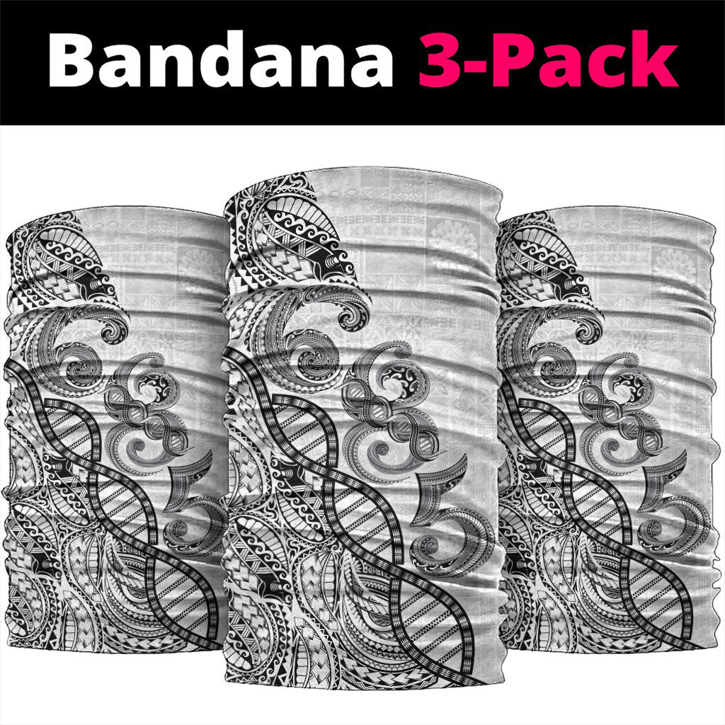 Samoan Traditional Tattoo 685 Neck Gaiter Tribal Tatau DNA White Color LT03 package One Size: 25*50cm White - Polynesian Pride