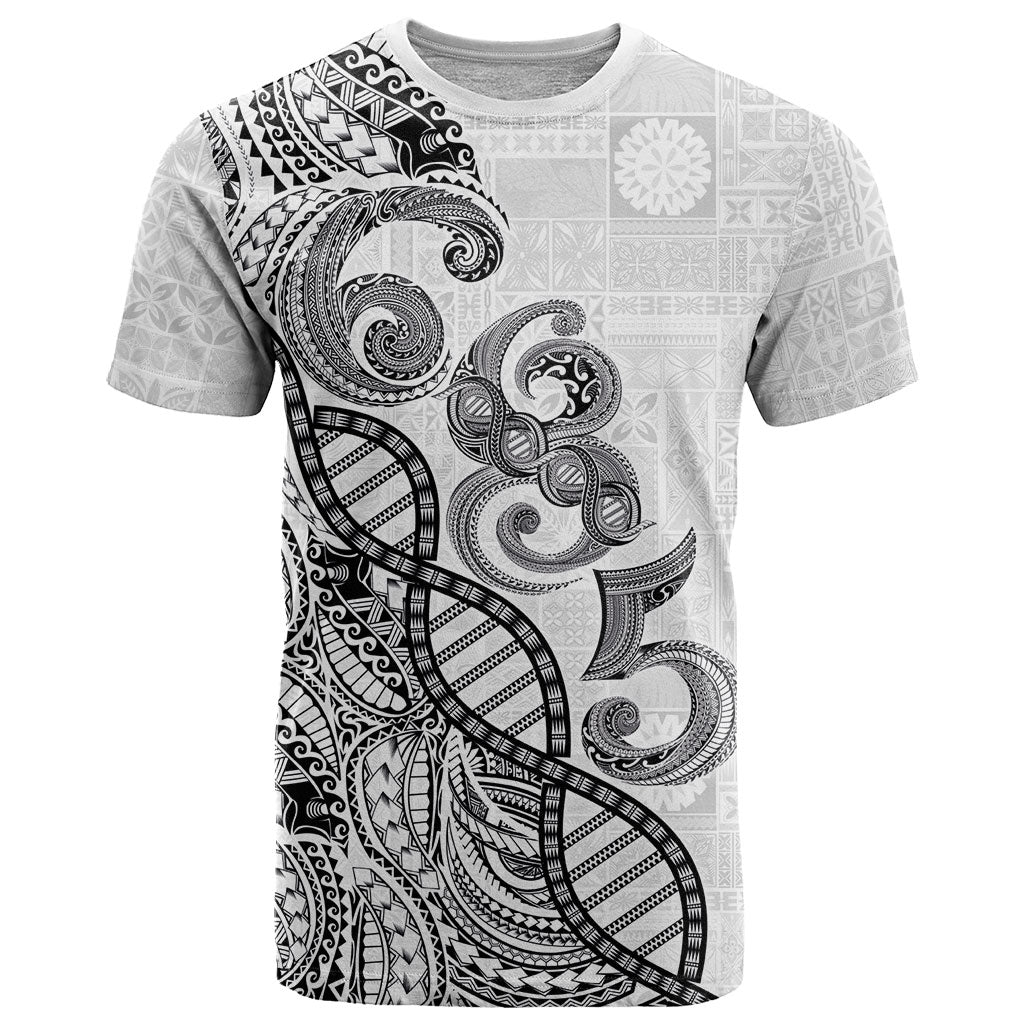Samoan Traditional Tattoo 685 T Shirt Tribal Tatau DNA White Color LT03 White - Polynesian Pride