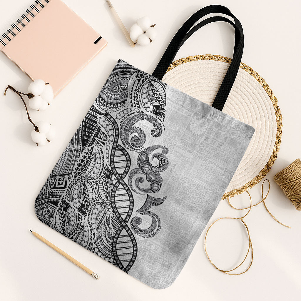 Samoan Traditional Tattoo 685 Tote Bag Tribal Tatau DNA White Color LT03 Black Strap One Size White - Polynesian Pride