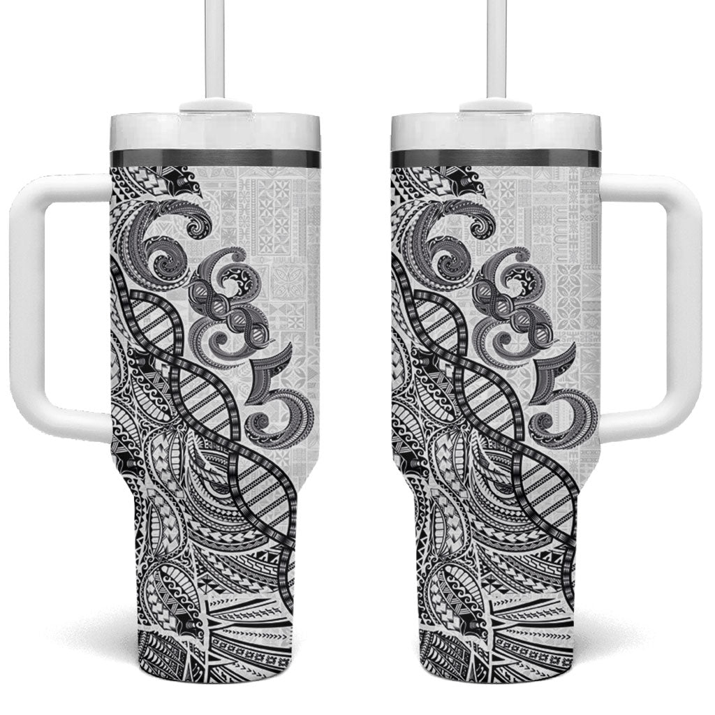 Samoan Traditional Tattoo 685 Tumbler With Handle Tribal Tatau DNA White Color LT03 One Size: 40 oz White - Polynesian Pride