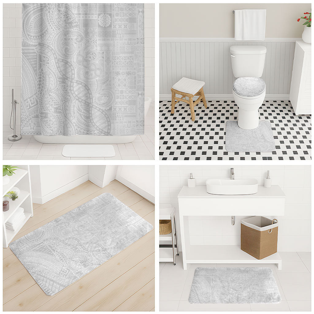 Samoan Traditional Tattoo 685 Bathroom Set Tribal Tatau DNA All-White LT03 - Polynesian Pride
