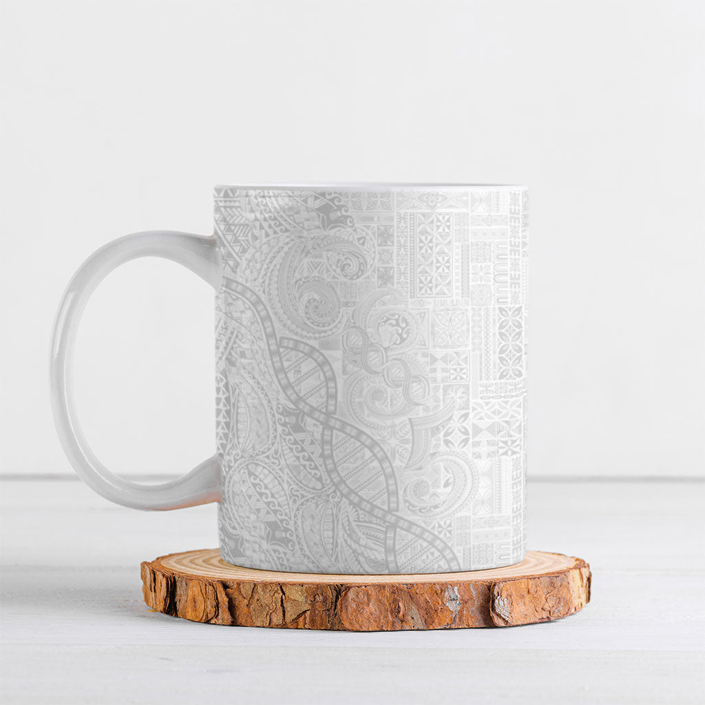 Samoan Traditional Tattoo 685 Ceramic Mug Tribal Tatau DNA All-White LT03 White - Polynesian Pride