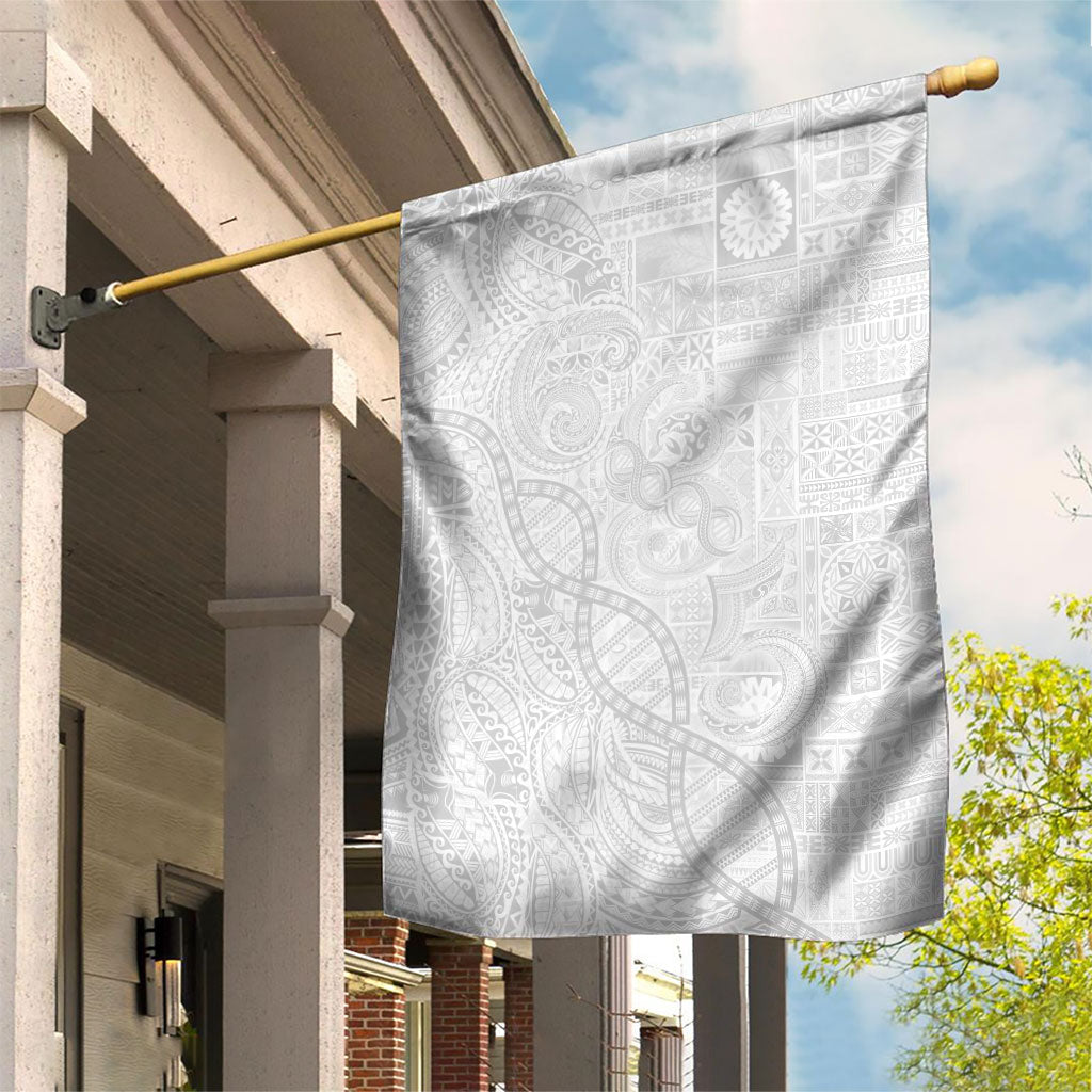 Samoan Traditional Tattoo 685 Garden Flag Tribal Tatau DNA All-White LT03 House Flag White - Polynesian Pride