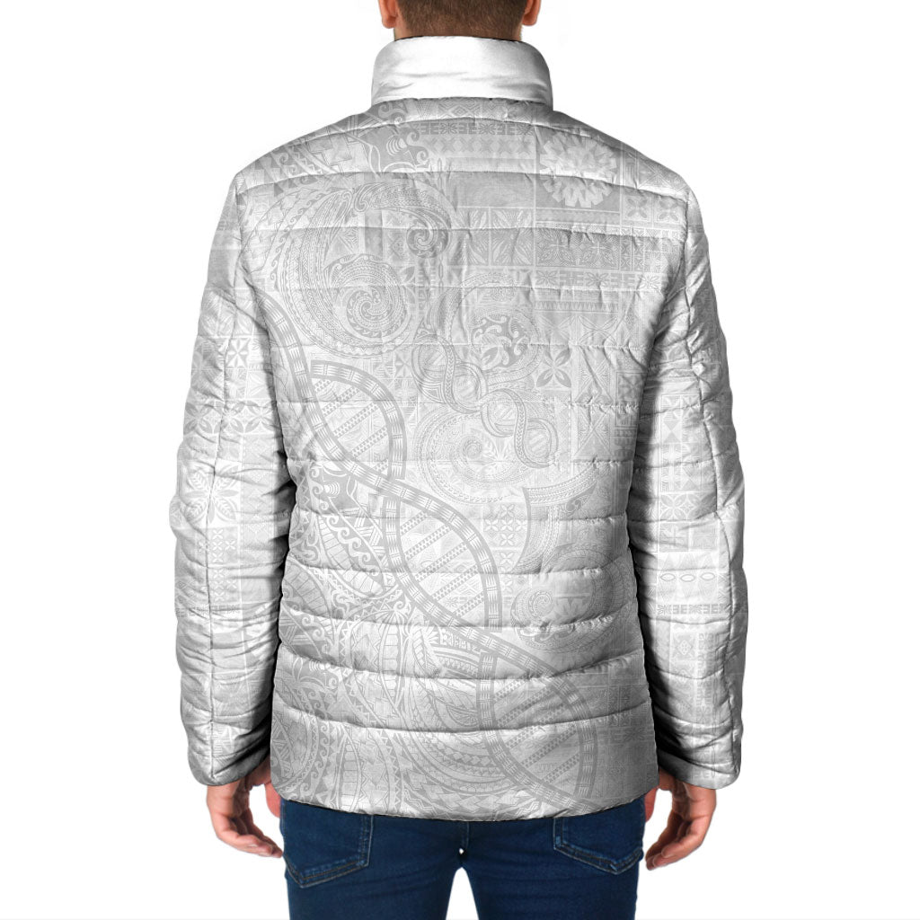 Samoan Traditional Tattoo 685 Padded Jacket Tribal Tatau DNA All-White LT03 - Polynesian Pride