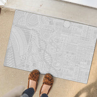 Samoan Traditional Tattoo 685 Rubber Doormat Tribal Tatau DNA All-White LT03 - Polynesian Pride