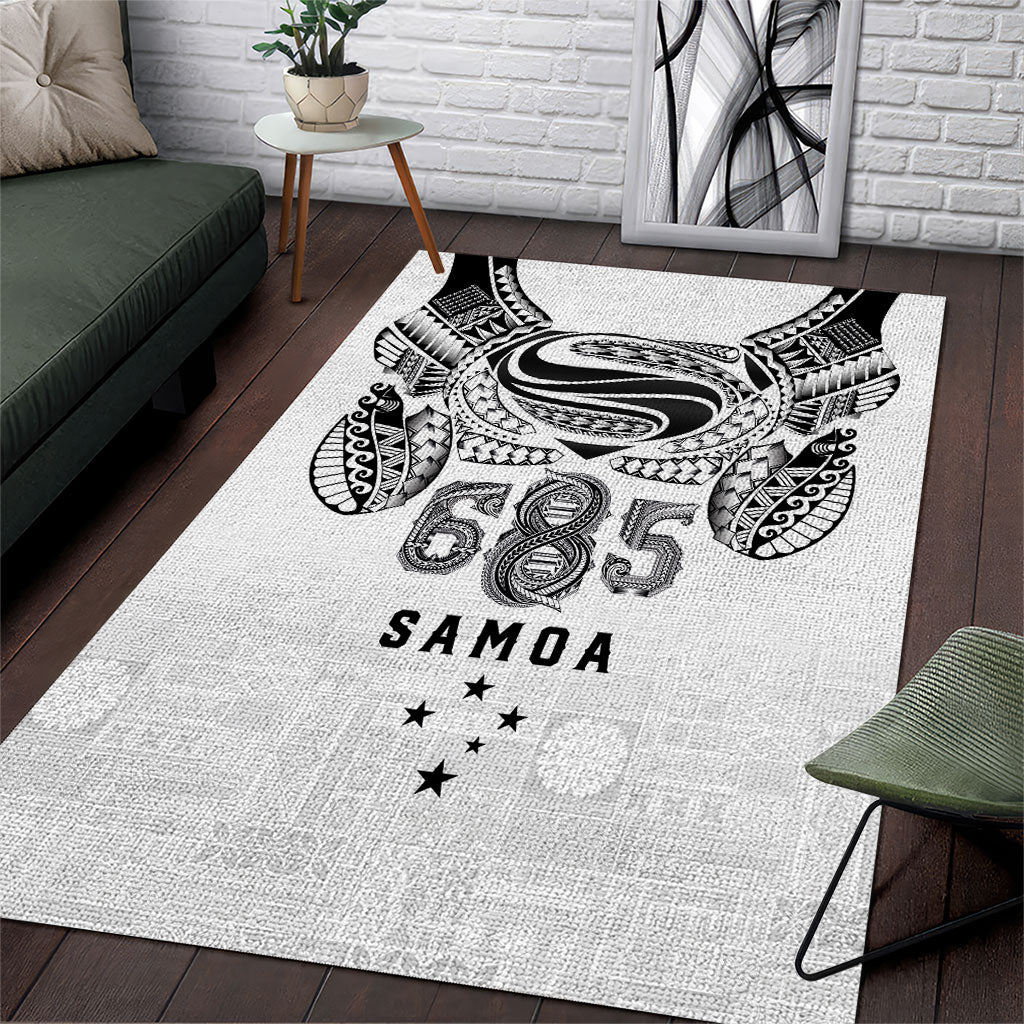 Super Samoa 685 Tribal Tattoo Area Rug Siapo Pattern White Edition LT03 White - Polynesian Pride