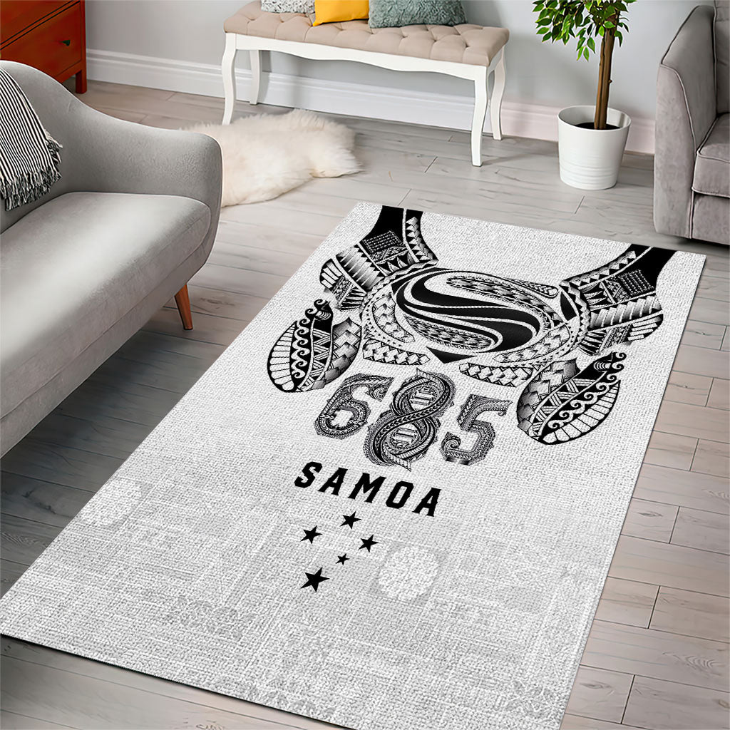 Super Samoa 685 Tribal Tattoo Area Rug Siapo Pattern White Edition LT03 - Polynesian Pride