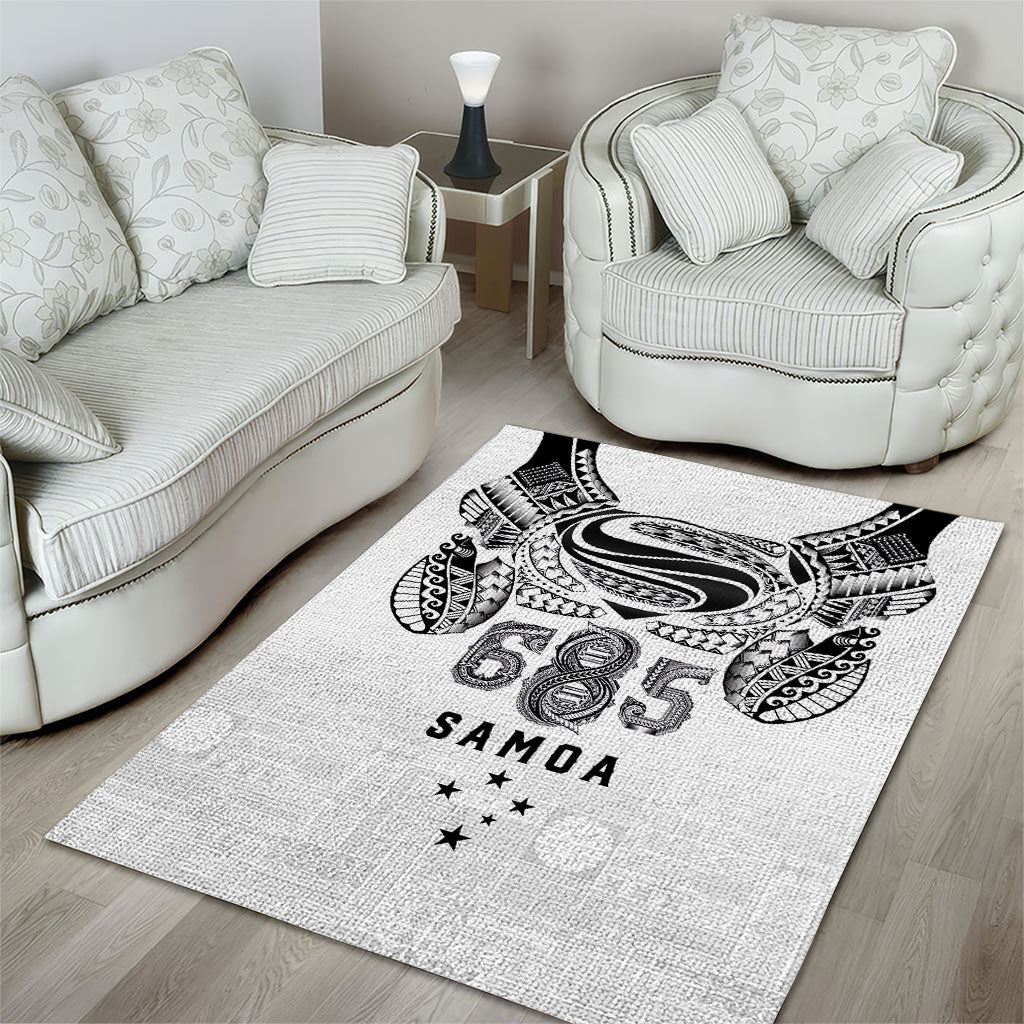Super Samoa 685 Tribal Tattoo Area Rug Siapo Pattern White Edition LT03 - Polynesian Pride