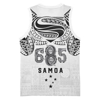 Super Samoa 685 Tribal Tattoo Basketball Jersey Siapo Pattern White Edition LT03 - Polynesian Pride
