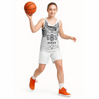 Super Samoa 685 Tribal Tattoo Basketball Jersey Siapo Pattern White Edition LT03 - Polynesian Pride