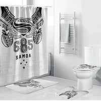 Super Samoa 685 Tribal Tattoo Bathroom Set Siapo Pattern White Edition LT03 Bathroom Set (4 pcs) White - Polynesian Pride