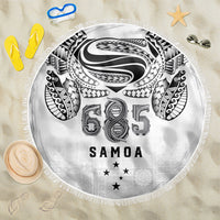 Super Samoa 685 Tribal Tattoo Beach Blanket Siapo Pattern White Edition LT03 One Size 150cm White - Polynesian Pride