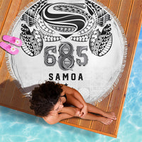 Super Samoa 685 Tribal Tattoo Beach Blanket Siapo Pattern White Edition LT03 - Polynesian Pride