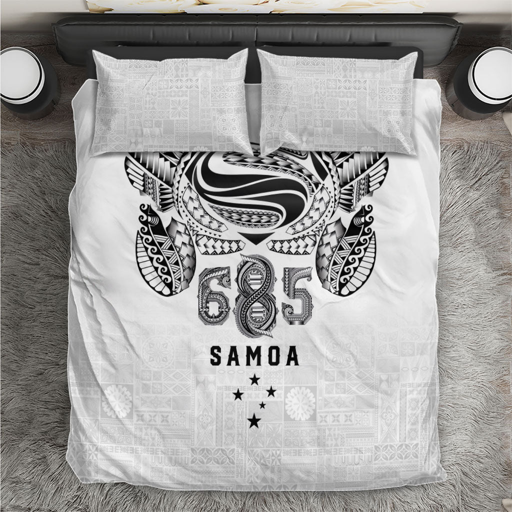 Super Samoa 685 Tribal Tattoo Bedding Set Siapo Pattern White Edition LT03 White - Polynesian Pride