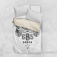 Super Samoa 685 Tribal Tattoo Bedding Set Siapo Pattern White Edition LT03 US Twin 172cm x 218cm White - Polynesian Pride