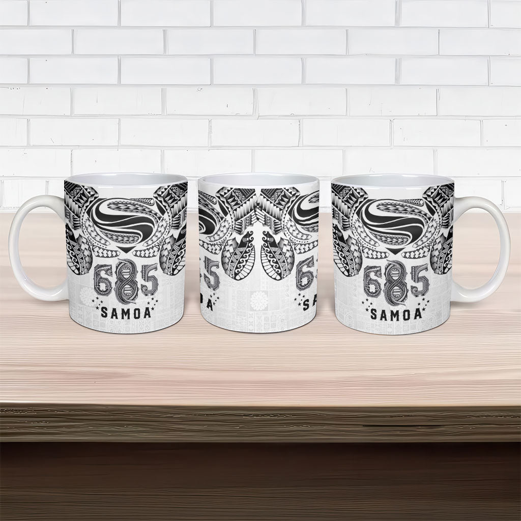 Super Samoa 685 Tribal Tattoo Ceramic Mug Siapo Pattern White Edition LT03 - Polynesian Pride