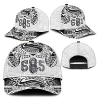 Super Samoa 685 Tribal Tattoo Classic Cap Siapo Pattern White Edition LT03 - Polynesian Pride