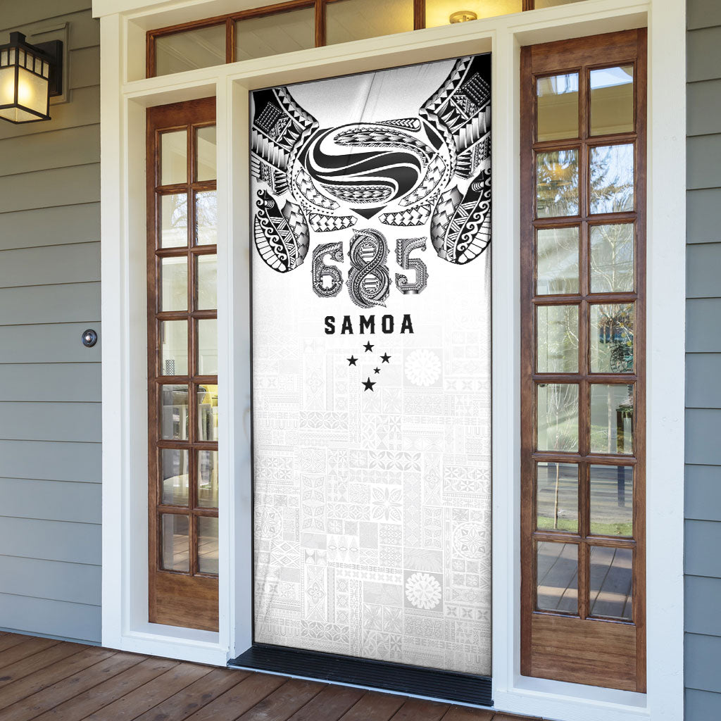 Super Samoa 685 Tribal Tattoo Door Cover Siapo Pattern White Edition LT03 - Polynesian Pride