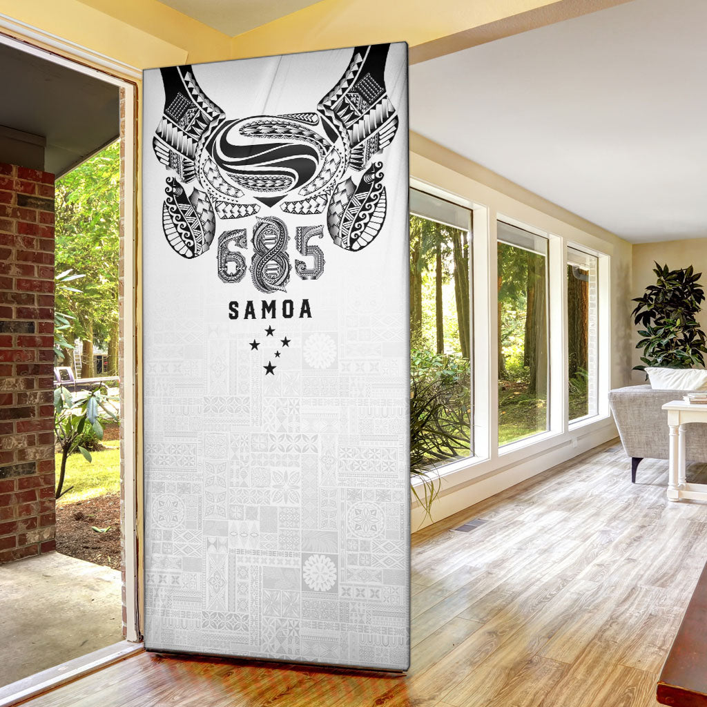 Super Samoa 685 Tribal Tattoo Door Cover Siapo Pattern White Edition LT03 - Polynesian Pride