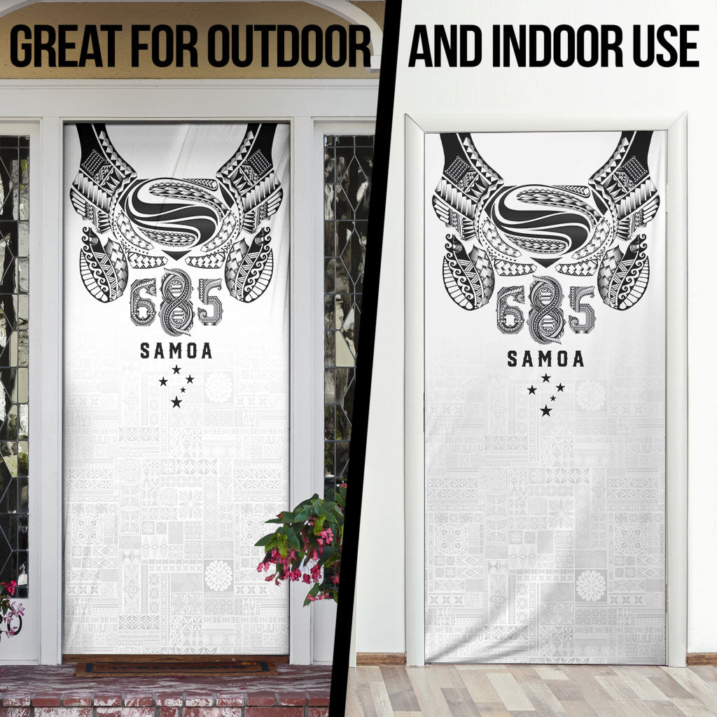Super Samoa 685 Tribal Tattoo Door Cover Siapo Pattern White Edition LT03 - Polynesian Pride