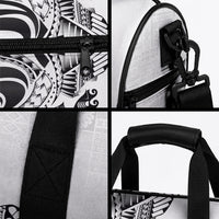Super Samoa 685 Tribal Tattoo Duffle Bag Siapo Pattern White Edition LT03 - Polynesian Pride