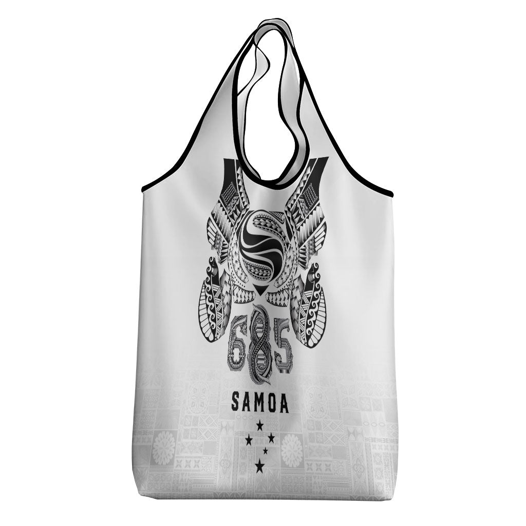 Super Samoa 685 Tribal Tattoo Grocery Bag Siapo Pattern White Edition LT03 - Polynesian Pride