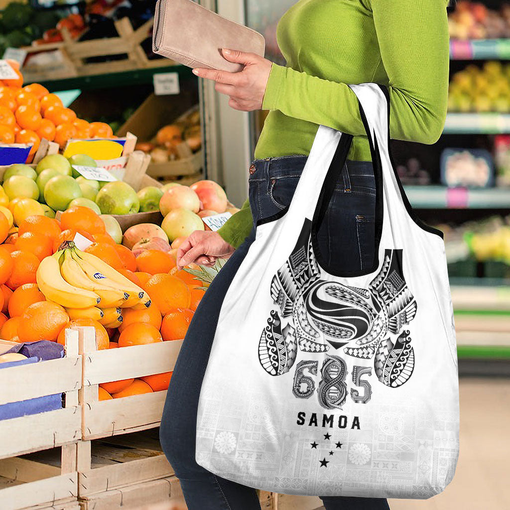 Super Samoa 685 Tribal Tattoo Grocery Bag Siapo Pattern White Edition LT03 - Polynesian Pride