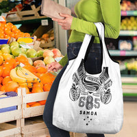 Super Samoa 685 Tribal Tattoo Grocery Bag Siapo Pattern White Edition LT03 - Polynesian Pride