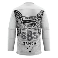 Super Samoa 685 Tribal Tattoo Hockey Jersey Siapo Pattern White Edition LT03 - Polynesian Pride