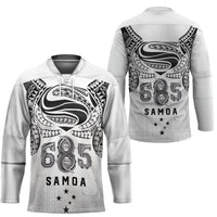 Super Samoa 685 Tribal Tattoo Hockey Jersey Siapo Pattern White Edition LT03 - Polynesian Pride