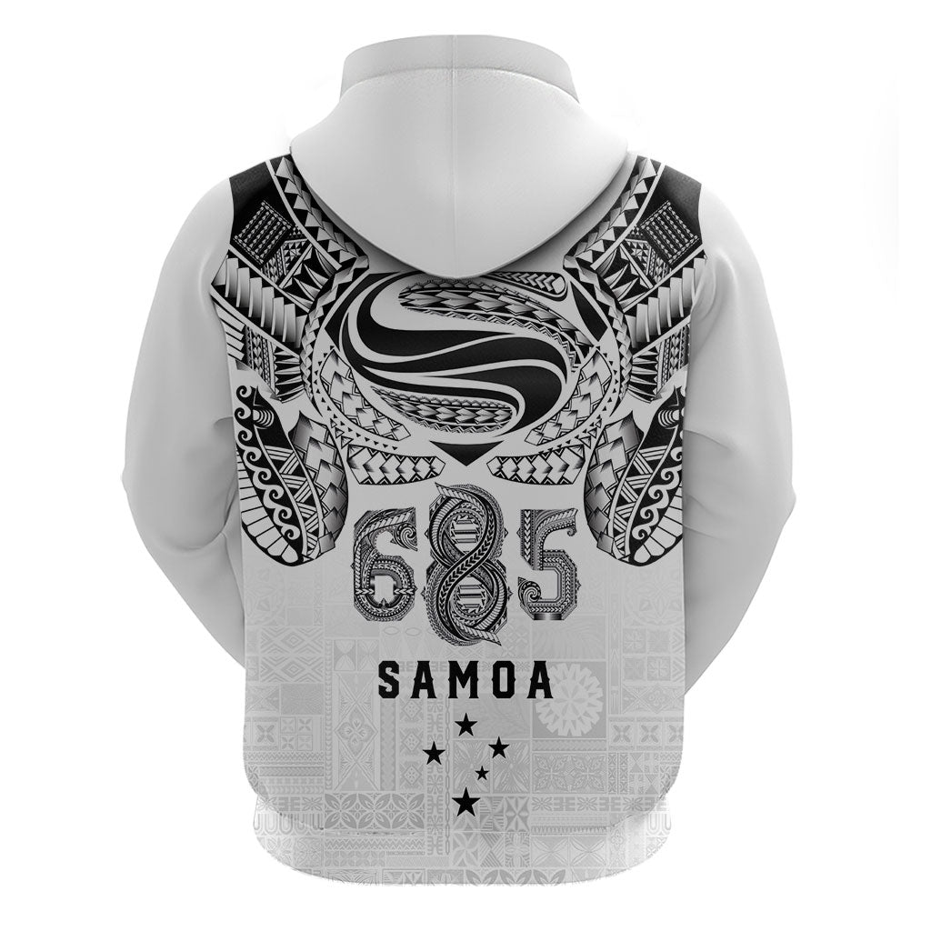 Super Samoa 685 Tribal Tattoo Hoodie Siapo Pattern White Edition LT03 - Polynesian Pride