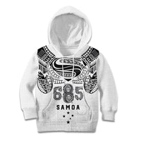 Super Samoa 685 Tribal Tattoo Kid Hoodie Siapo Pattern White Edition LT03 Hoodie White - Polynesian Pride