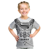 Super Samoa 685 Tribal Tattoo Kid T Shirt Siapo Pattern White Edition LT03 White - Polynesian Pride