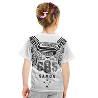 Super Samoa 685 Tribal Tattoo Kid T Shirt Siapo Pattern White Edition LT03 - Polynesian Pride