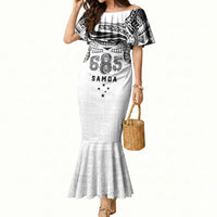 Super Samoa 685 Tribal Tattoo Mermaid Dress Siapo Pattern White Edition LT03 Women White - Polynesian Pride