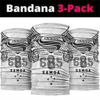 Super Samoa 685 Tribal Tattoo Neck Gaiter Siapo Pattern White Edition LT03 package One Size: 25*50cm White - Polynesian Pride