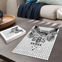 Super Samoa 685 Tribal Tattoo Puzzle Siapo Pattern White Edition LT03 - Polynesian Pride