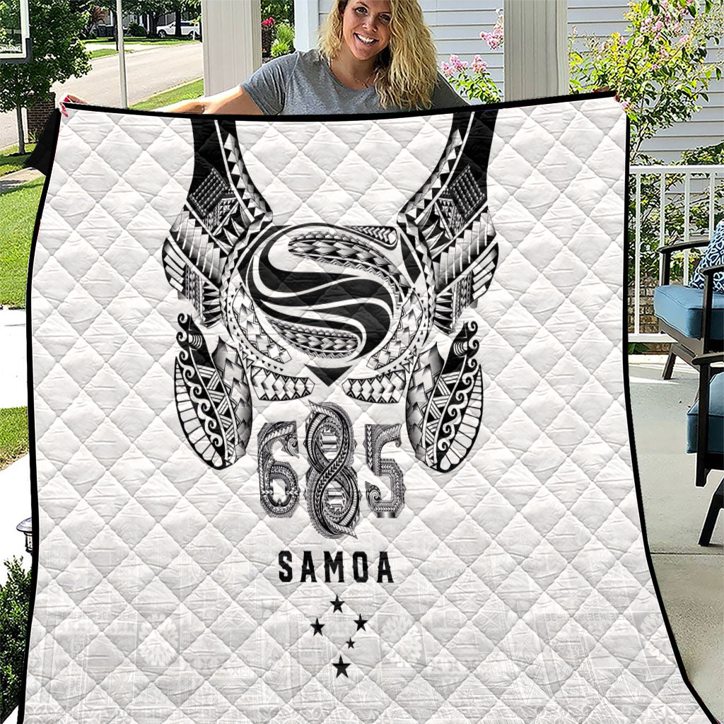 Super Samoa 685 Tribal Tattoo Quilt Siapo Pattern White Edition LT03 White - Polynesian Pride