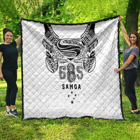 Super Samoa 685 Tribal Tattoo Quilt Siapo Pattern White Edition LT03 - Polynesian Pride