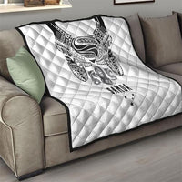 Super Samoa 685 Tribal Tattoo Quilt Siapo Pattern White Edition LT03 - Polynesian Pride