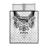 Super Samoa 685 Tribal Tattoo Quilt Bed Set Siapo Pattern White Edition LT03 - Polynesian Pride